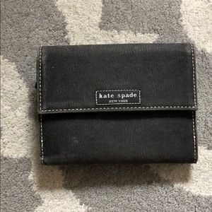 Kate Spade black canvas wallet